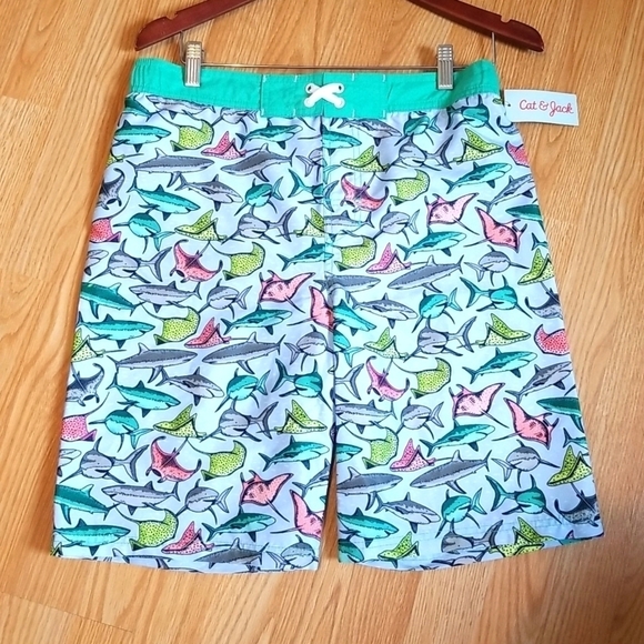 2/$15 BOYS Shark Swim Trunks - Cat & Jack Blue - Picture 3 of 6